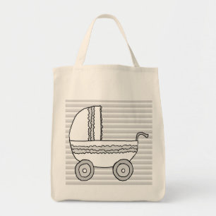 Tote Bag Landau blanc et gris de bébé