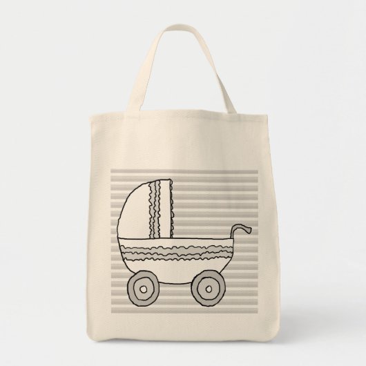 Tote Bag Landau blanc et gris de bébé (Devant)