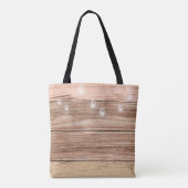 Tote Bag Lanterne Rustique rose Mariage tendance Monogramme (Dos)