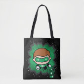 Tote Bag Lanterne verte de Chibi qui traverse l'espace (Devant)