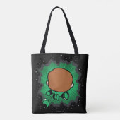 Tote Bag Lanterne verte de Chibi qui traverse l'espace (Dos)