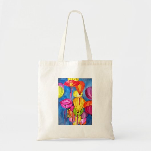 Tote Bag Lanternes chinoises aquarelle beaux-arts (Devant)