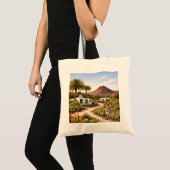 Tote Bag Lanzarote Îles Canaries Volcan Cactus Faune (Devant (produit))