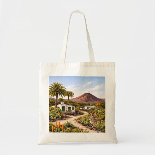 Tote Bag Lanzarote Îles Canaries Volcan Cactus Faune (Devant)
