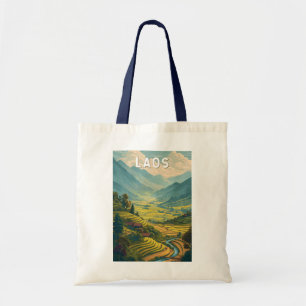Tote Bag Laos Illustration Voyage Art Vintage