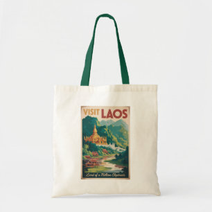 Tote Bag Laos Pha That Luang Illustration Voyage Art