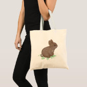 Tote Bag Lapin adorable dans du trèfle (Devant (produit))