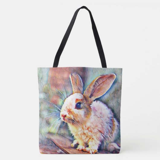 Tote Bag lapin aquarell (Devant)