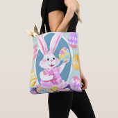 Tote Bag lapin avec oeufs de pâques (De près)