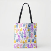 Tote Bag lapin avec oeufs de pâques (Devant)