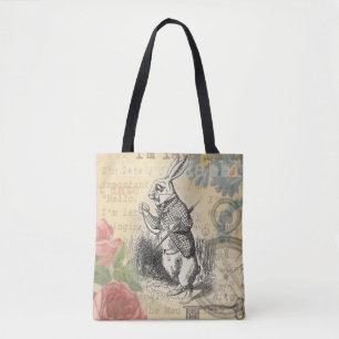Tote Bag Lapin Blanc Aventures d'Alice au Pays des Merveill