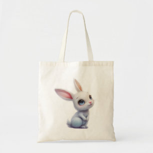 Tote Bag Lapin blanc mignon aux grands yeux bleus