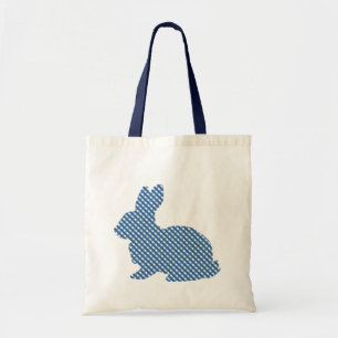 Tote Bag Lapin bleu de plaid