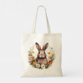Tote Bag Lapin Brown avec fleurs de printemps (Dos)