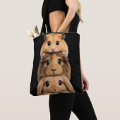Tote Bag Lapin, cobaye et hamster étagés (De près)