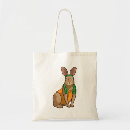 Tote Bag Lapin comme coureur avec serviette (Devant)