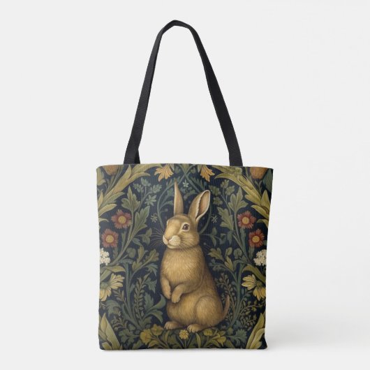 Tote Bag Lapin dans la forêt style Art nouveau (Dos)
