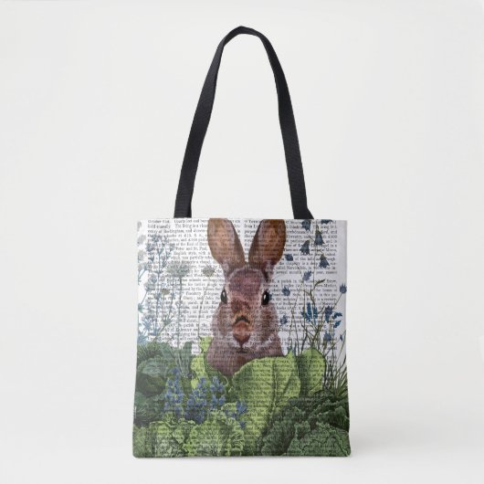 Tote Bag Lapin dans une patte de chou (Devant)