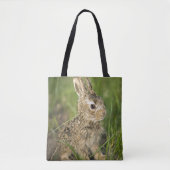 Tote Bag Lapin de bébé dans l'herbe (Devant)