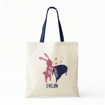 Lapin de dessin animé jouant du piano personnalisé