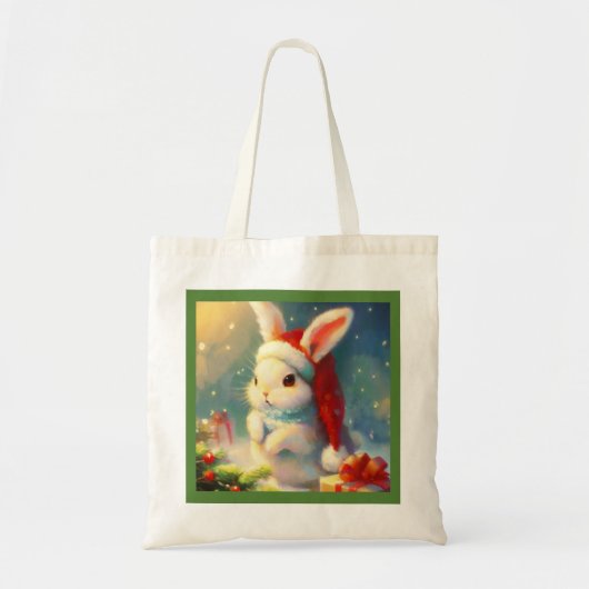 Tote Bag Lapin de Noël 2 (Devant)