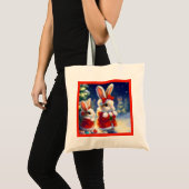 Tote Bag Lapin de Noël 3 (Devant (produit))