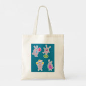 Tote Bag Lapin de Pâques avec Œufs Colorés (Dos)