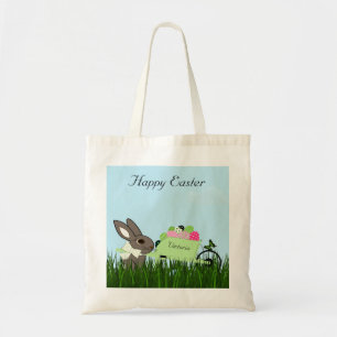 Tote Bag Lapin de Pâques avec une berline d'oeufs budget