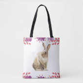 Tote Bag Lapin de Pâques Floral (Devant)