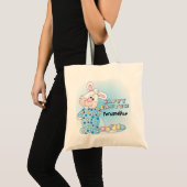 Tote Bag Lapin de Pâques heureux avec des oeufs de pâques (Devant (produit))