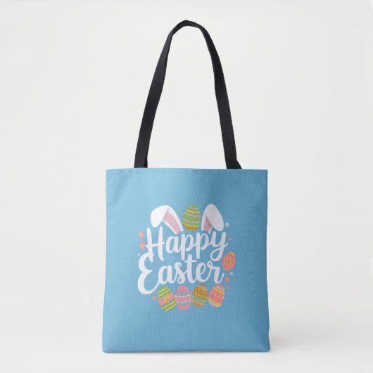 Tote Bag Lapin de Pâques Joyeuses Vacances de Pâques (Devant)
