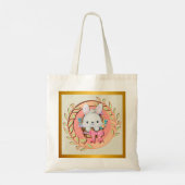 Tote Bag Lapin de Pâques mignon assis dans le panier (Dos)