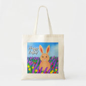 Tote Bag Lapin de Pâques mignon dans les fleurs (Devant)