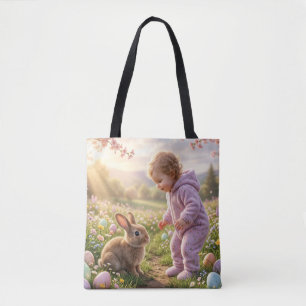 Tote Bag Lapin de Pâques mignon et enfant