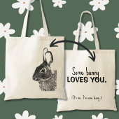 Tote Bag Lapin de Pâques Noir Simple
