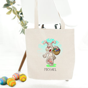 Tote Bag Lapin de Pâques OEufs de Pâques Nom personnalisé