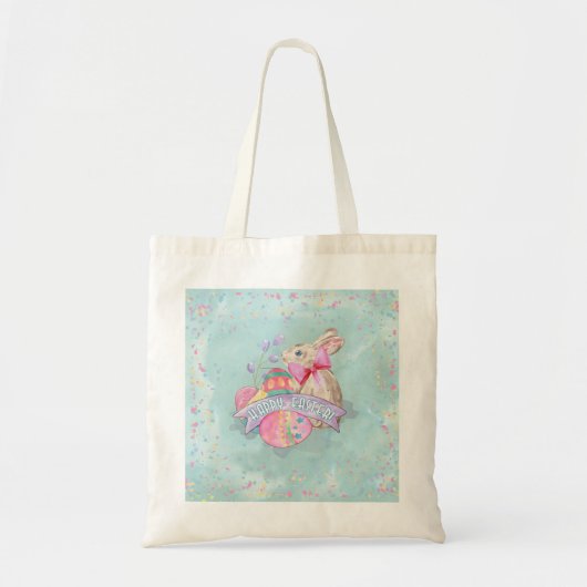 Tote Bag Lapin de Pâques, Oeufs et Confetti ID377 (Devant)