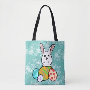 Tote Bag Lapin de Pâques sur les oeufs de Pâques