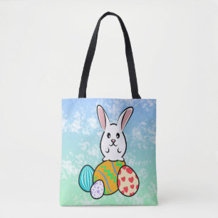 Tote Bag Lapin de Pâques sur les oeufs de Pâques