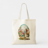 Tote Bag Lapin De Printemps Et Oeuf Floral - Pâques (Dos)