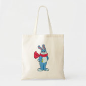 Tote Bag Lapin en hiver avec Écharpe (Devant)