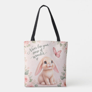 Tote Bag Lapin et Papillon Adorables