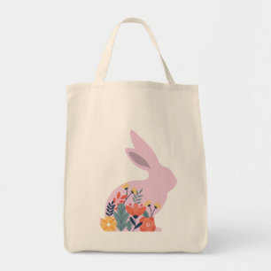 Tote Bag Lapin floral mignon lapin pain, lapin de Pâques