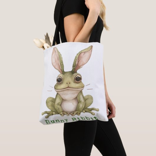 Tote Bag Lapin Grenouille Lapin Flexible Oreilles Toad Drôl (De près)