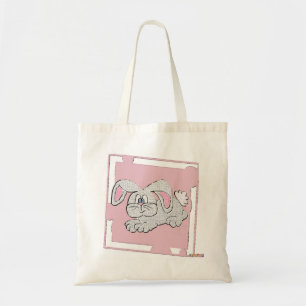 Tote Bag Lapin Lapin Arrière - plan rose
