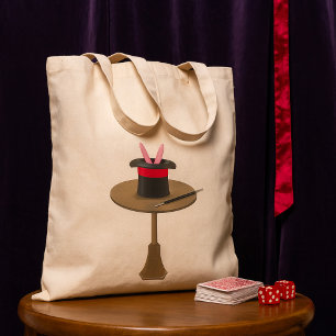Tote Bag Lapin Magique dans un Chapeau avec Baguette