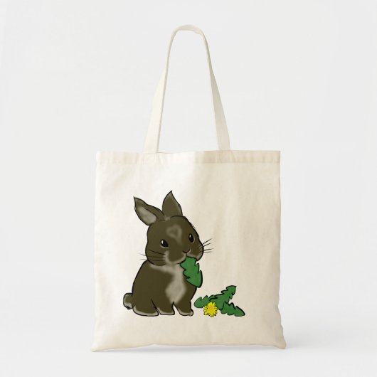 Tote Bag Lapin mangeant du pissenlit (Devant)