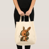 Tote Bag Lapin Mélodique : Un Voyage Musical (Devant (produit))