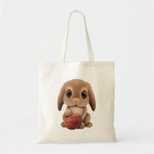Tote Bag Lapin mignon de bébé jouant avec le basket-ball
