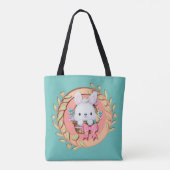 Tote Bag Lapin Moche Assis dans Panier de Pâques Conception (Dos)